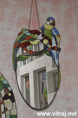 Wall mirror in Tiffany technique