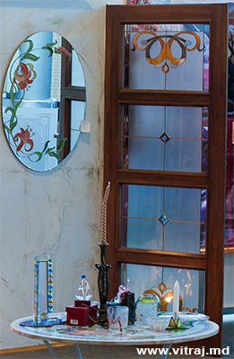Design for stained glass in doors, photo