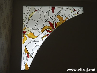 Decoration of niches, abstract stained glass