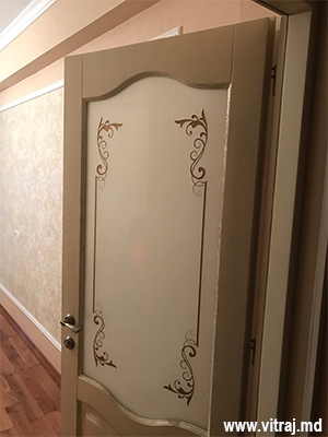 Doors with stained glass in interior, custom made, photo